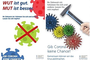 Plakatkampagne für Zahnarztpraxen pro Corona-Impfung