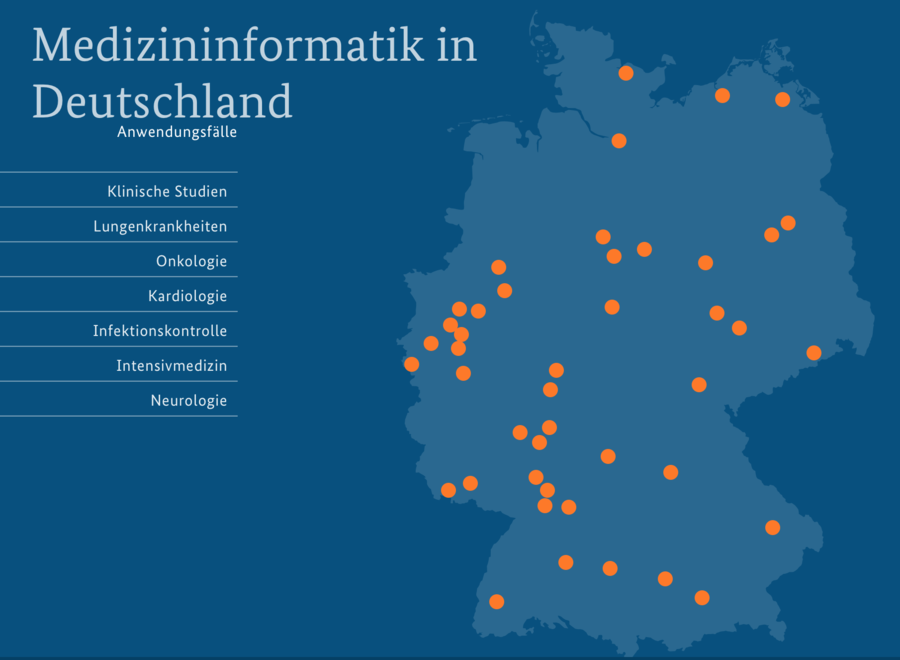 Interaktive Karte zur Medizininformatik in Deutschland online