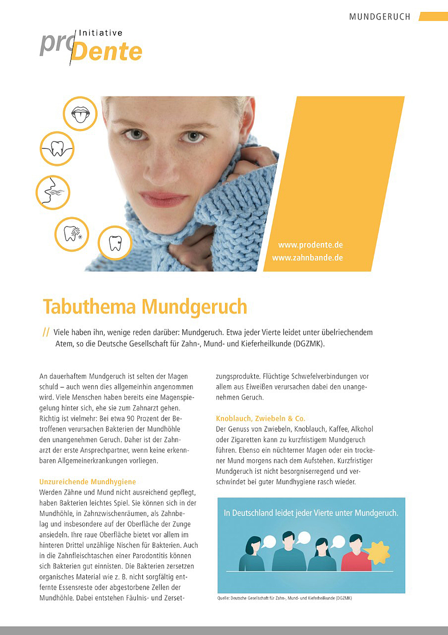 Für Patienten: Magazin „Tabuthema Mundgeruch“ neu aufgelegt