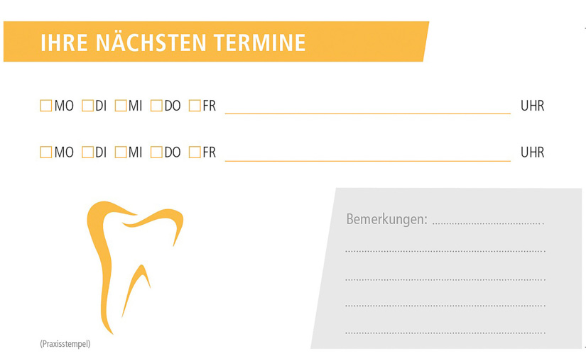 Terminzettel für Patienten mit Mehrwert